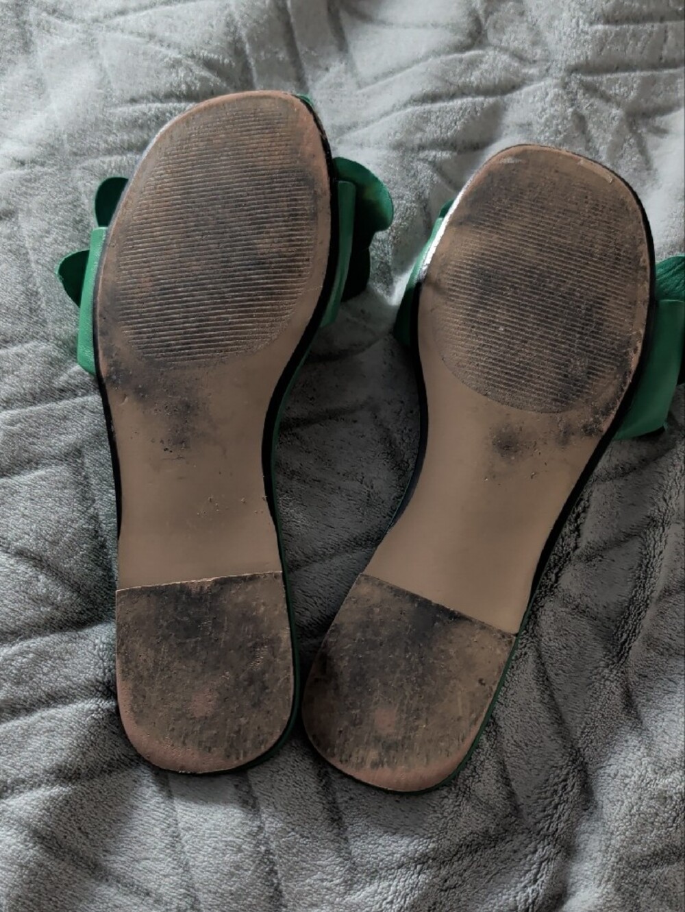 Steve Madden Emerald Green Floral Slide Flats - Picture 3 of 4